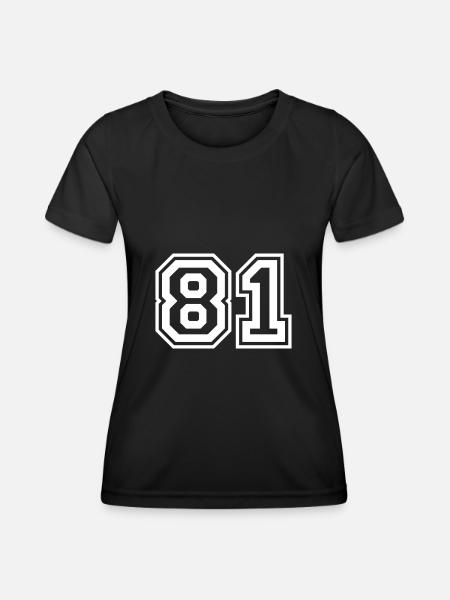 81 Zahl nummer - Frauen Funktions-T-Shirt - Schwarz