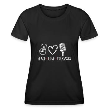 Podcasteur Podcast - T-shirt sport Femme - noir - Devant - AI Model Female 172 light (172cm)