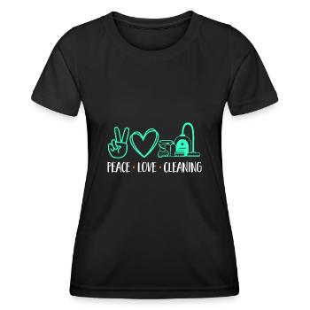 Aide domestique, femme de ménage, femme de ménage - T-shirt sport Femme - noir - Devant - AI Model Female 172 light (172cm)