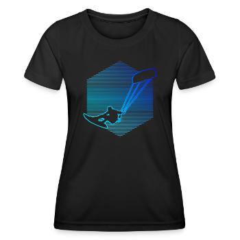 Kitesurf Kitesurf Kitesurf Kitesurfer Hommes - T-shirt sport Femme - noir - Devant - AI Model Female 172 light (172cm)