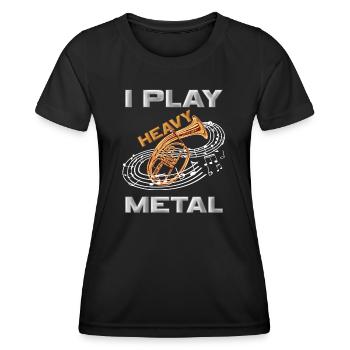 Instrument de musique Musique Ténor Partition Ténor Cor Barithorn - T-shirt sport Femme - noir - Devant - AI Model Female 172 light (172cm)