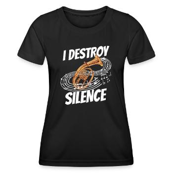 Instrument de musique Musique Ténor Partition Ténor Cor Barithorn - T-shirt sport Femme - noir - Devant - AI Model Female 172 light (172cm)