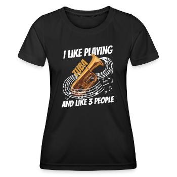 Tuba spielen - Frauen Funktions-T-Shirt - Schwarz - Vorne - AI Model Female 172 light (172cm)