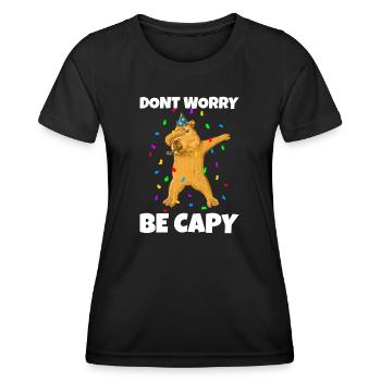 Dabbing Capybara Birthday - Women's Functional T-Shirt - black - Front - AI Model Female 172 light (172cm)