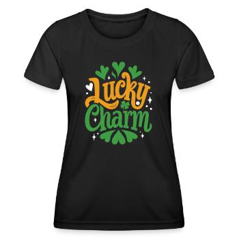 Porte-bonheur - Saint-Patrick - Irlande - T-shirt sport Femme - noir - Devant - AI Model Female 172 light (172cm)