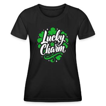 Porte-bonheur - Saint-Patrick - Irlande - T-shirt sport Femme - noir - Devant - AI Model Female 172 light (172cm)