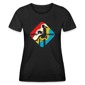 Cheval de loisir - Cheval de loisir - Équitation - Cadeau - T-shirt sport Femme - noir - Devant - AI Model Female 172 light (172cm)