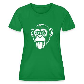 Affe - Schimpanse - Affengesicht - Kostüm - Frauen Funktions-T-Shirt - Kelly Green - Vorne - AI Model Female 172 dark (172cm)