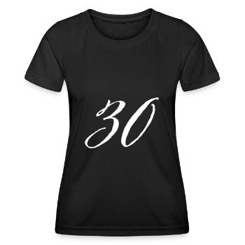 30e anniversaire 30 ans - T-shirt sport Femme - noir - Devant - AI Model Female 172 light (172cm)