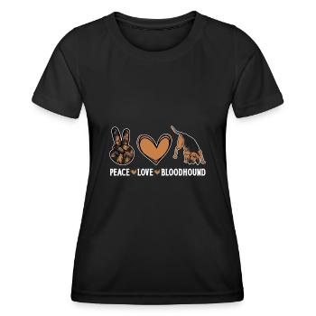 Bloodhound Hund Bluthund - Frauen Funktions-T-Shirt - Schwarz - Vorne - AI Model Female 172 light (172cm)