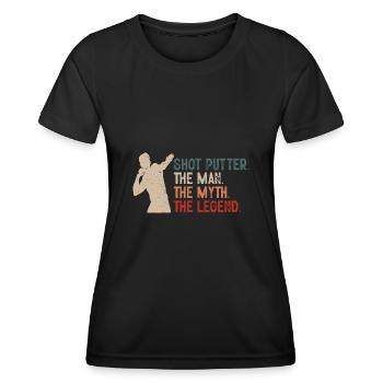 Kugelstoßen Werfen Leichtathletik - Frauen Funktions-T-Shirt - Schwarz - Vorne - AI Model Female 172 light (172cm)