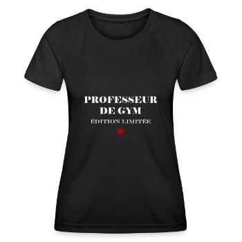 Professeur de gym - T-shirt sport Femme - noir - Devant - AI Model Female 172 light (172cm)