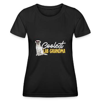Labrador Retriever blanc Labrador Labrador blanc - T-shirt sport Femme - noir - Devant - AI Model Female 172 light (172cm)