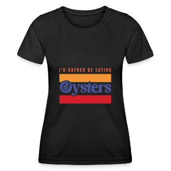 Huîtres de chef de fruits de mer Nature Eating - T-shirt sport Femme - noir - Devant - AI Model Female 172 light (172cm)
