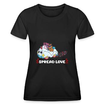 1 Spread Love copy - Frauen Funktions-T-Shirt - Schwarz - Vorne - AI Model Female 172 light (172cm)