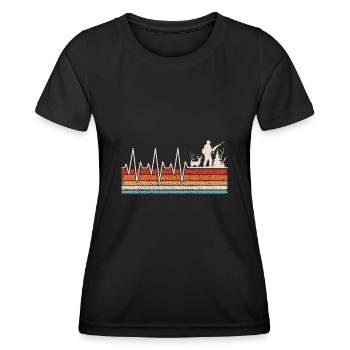 Jäger Herzschlag Jagd - Frauen Funktions-T-Shirt - Schwarz - Vorne - AI Model Female 172 light (172cm)