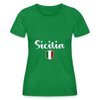 Vintage Sicilia Sicile Italie - T-shirt sport Femme - vert - Devant - AI Model Female 172 dark (172cm)