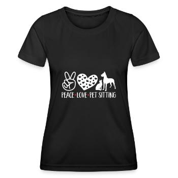 Pet Sitting Cat Dog Pet Sitter - Women's Functional T-Shirt - black - Front - AI Model Female 172 light (172cm)
