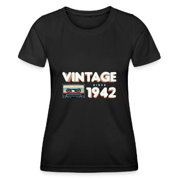 Classique et vintage 1942 Musique nostalgique amusante - T-shirt sport Femme - noir - Devant - AI Model Female 172 light (172cm)