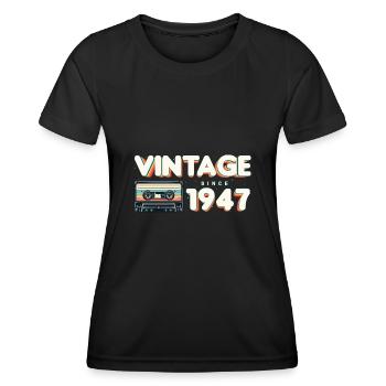 Musique Classique & Nostalgique Anniversaire - Vintage - T-shirt sport Femme - noir - Devant - AI Model Female 172 light (172cm)