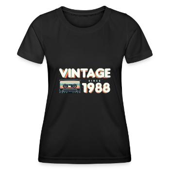 Classique & Vintage 1988 Musique Nostalgique Drôle - T-shirt sport Femme - noir - Devant - AI Model Female 172 light (172cm)