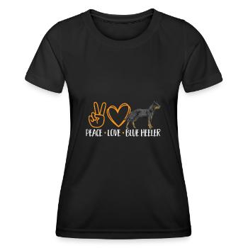Australian Cattle Dog Red Blue Heeler - Women's Functional T-Shirt - black - Front - AI Model Female 172 light (172cm)
