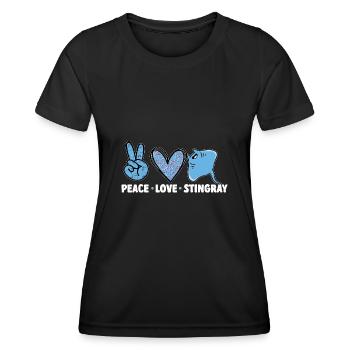 Raies pastenagues, raies manta, raies océaniques, raies - T-shirt sport Femme - noir - Devant - AI Model Female 172 light (172cm)