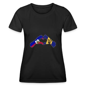 Drapeau de la Barbade Bayan barbadien - T-shirt sport Femme - noir - Devant - AI Model Female 172 light (172cm)