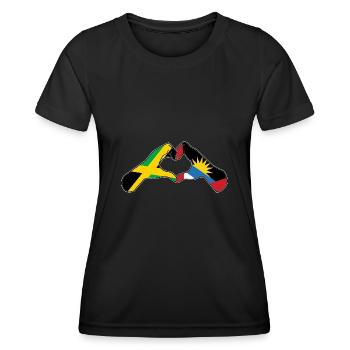 Antigua and Barbuda flag - Women's Functional T-Shirt - black - Front - AI Model Female 172 light (172cm)
