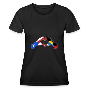 Flag of Antigua and Barbuda - Women's Functional T-Shirt - black - Front - AI Model Female 172 light (172cm)