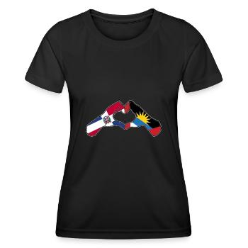 Drapeau d’Antigua-et-Barbuda - T-shirt sport Femme - noir - Devant - AI Model Female 172 light (172cm)