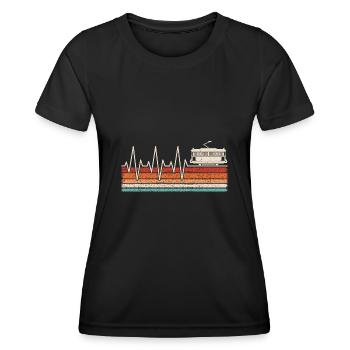 Straßenbahn Herzschlag - Frauen Funktions-T-Shirt - Schwarz - Vorne - AI Model Female 172 light (172cm)