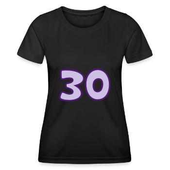 30e anniversaire 30 ans - T-shirt sport Femme - noir - Devant - AI Model Female 172 light (172cm)