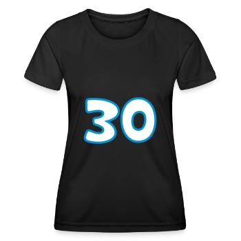 30e anniversaire 30 ans - T-shirt sport Femme - noir - Devant - AI Model Female 172 light (172cm)