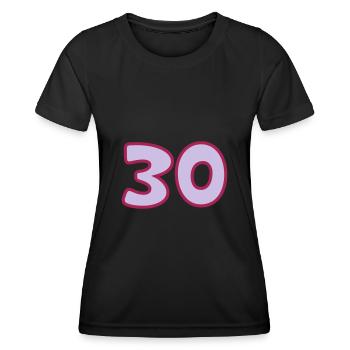 30e anniversaire 30 ans - T-shirt sport Femme - noir - Devant - AI Model Female 172 light (172cm)