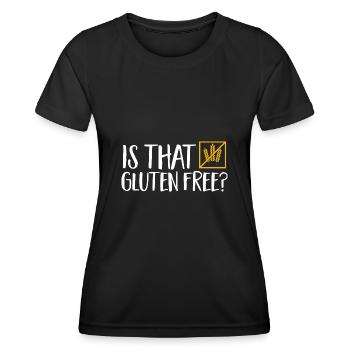 Sans gluten Intolérance au gluten - T-shirt sport Femme - noir - Devant - AI Model Female 172 light (172cm)