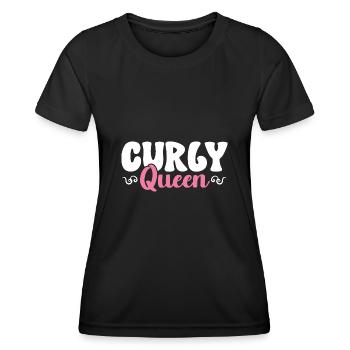 Cheveux bouclés Boucles afro Cheveux naturels - T-shirt sport Femme - noir - Devant - AI Model Female 172 light (172cm)