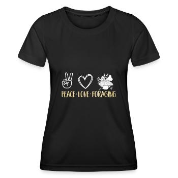 Mushroom hunting, mushrooms, morels, mushroom picking, foraging - Women's Functional T-Shirt - black - Front - AI Model Female 172 light (172cm)