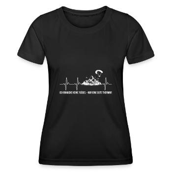 Ich Brauche Keine Flügel Nur Eine Gute Thermik - Frauen Funktions-T-Shirt - Schwarz - Vorne - AI Model Female 172 light (172cm)