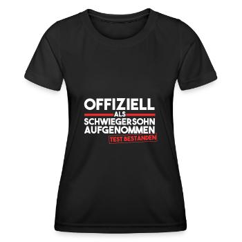 Schwiegersohn - Frauen Funktions-T-Shirt - Schwarz - Vorne - AI Model Female 172 light (172cm)