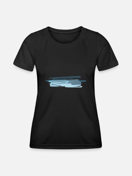 linie strichblau linien striche linie strich - Frauen Funktions-T-Shirt - Schwarz