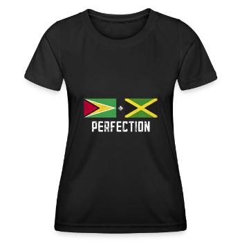 Guyana Flag Guyanais Guyanais - T-shirt sport Femme - noir - Devant - AI Model Female 172 light (172cm)
