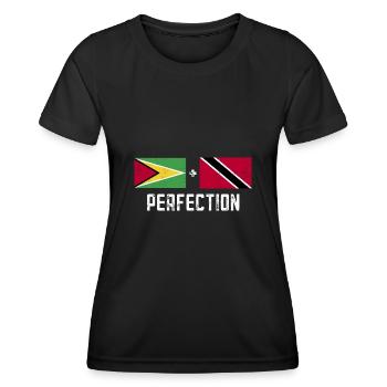Guyana Flag Guyanais Guyanais - T-shirt sport Femme - noir - Devant - AI Model Female 172 light (172cm)