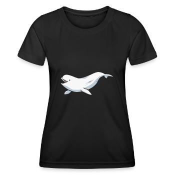 Weißwal Beluga Wal - Frauen Funktions-T-Shirt - Schwarz - Vorne - AI Model Female 172 light (172cm)