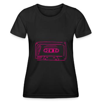 Cassette Rétro - T-shirt sport Femme - noir - Devant - AI Model Female 172 light (172cm)