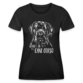 CANE CORSO ITALIANO loved by a Cane Corso Wilsigns - Women's Functional T-Shirt - black - Front - AI Model Female 172 light (172cm)
