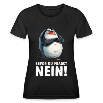 pingouin oiseau poussin avant de demander non - T-shirt sport Femme - noir - Devant - AI Model Female 172 light (172cm)