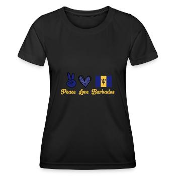 Barbados Flagge Barbadier Bajan - Frauen Funktions-T-Shirt - Schwarz - Vorne - AI Model Female 172 light (172cm)