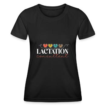 Lactation Consultant IBCLC - Women's Functional T-Shirt - black - Front - AI Model Female 172 light (172cm)