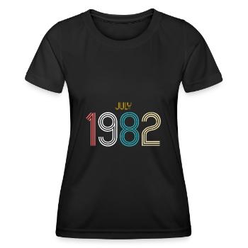 Juli 1982 - 40. Geburtstag Geschenk. Awesome. - Frauen Funktions-T-Shirt - Schwarz - Vorne - AI Model Female 172 light (172cm)